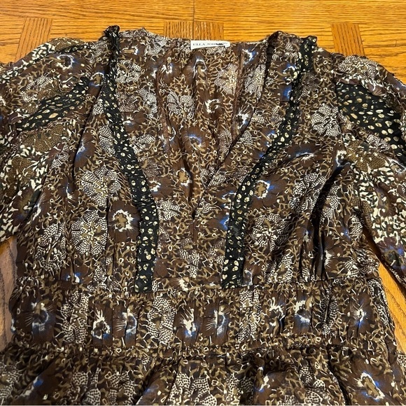 Ulla Johnson Tiered Silk Blend Brisa Mini Dress Noir Patchwork Sz 2 Party Dress - Picture 6 of 16